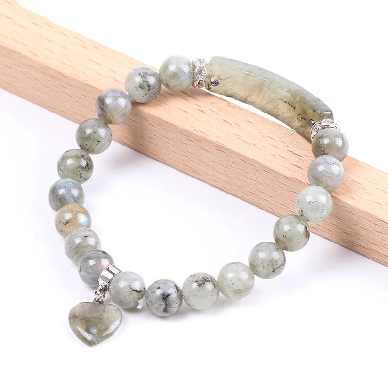 Braccialetto di perline curative con cuore d'amore in quarzo naturale Buddha Stones - Image 22