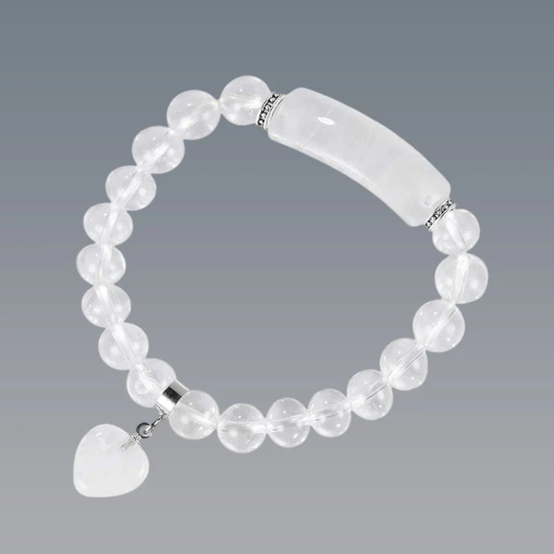 Braccialetto di perline curative con cuore d'amore in quarzo naturale Buddha Stones - Image 35