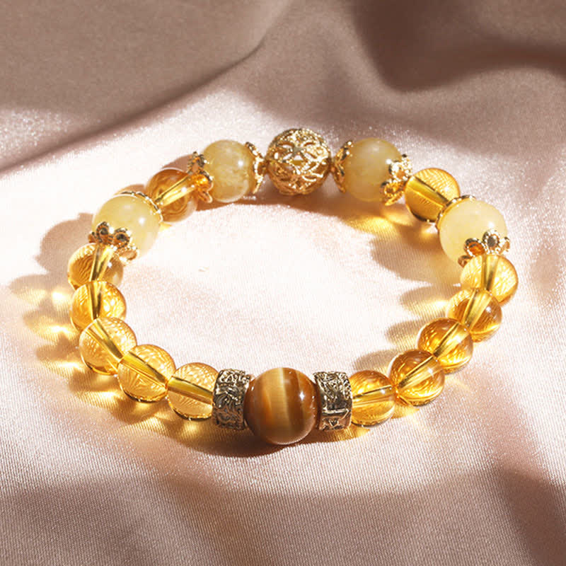 Braccialetto di perline di Buddha Stones Citrine Generosità Prosperità - Image 3