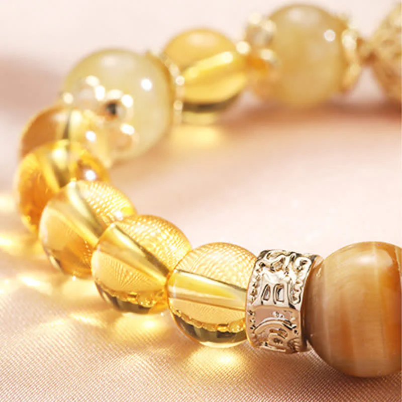 Braccialetto di perline di Buddha Stones Citrine Generosità Prosperità - Image 7