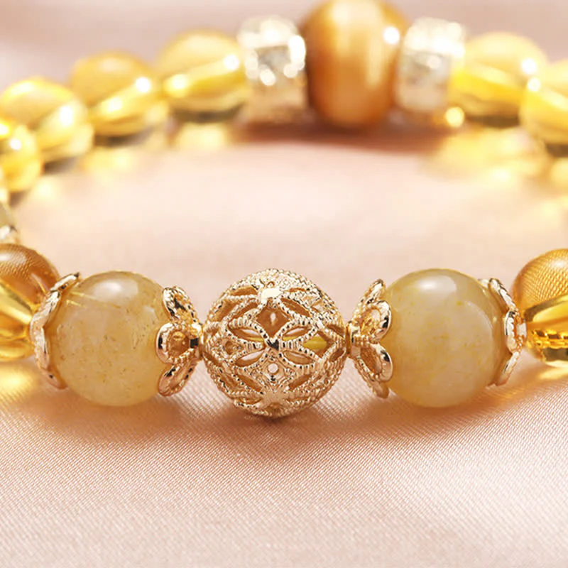 Braccialetto di perline di Buddha Stones Citrine Generosità Prosperità - Image 8