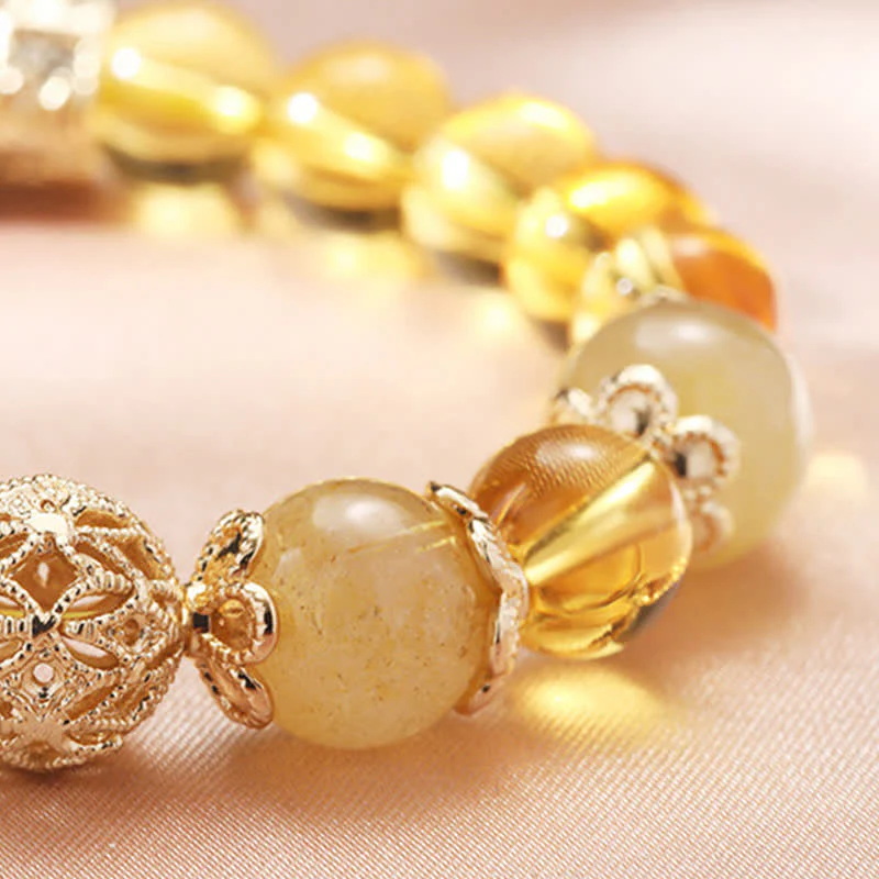 Braccialetto di perline di Buddha Stones Citrine Generosità Prosperità - Image 9