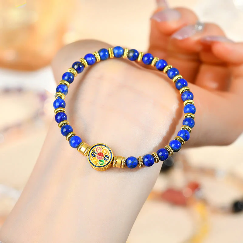 Bracciale equilibrio Buddha Stones, lazurite naturale, lapislazzuli Om Mani Padme Hum - Image 5