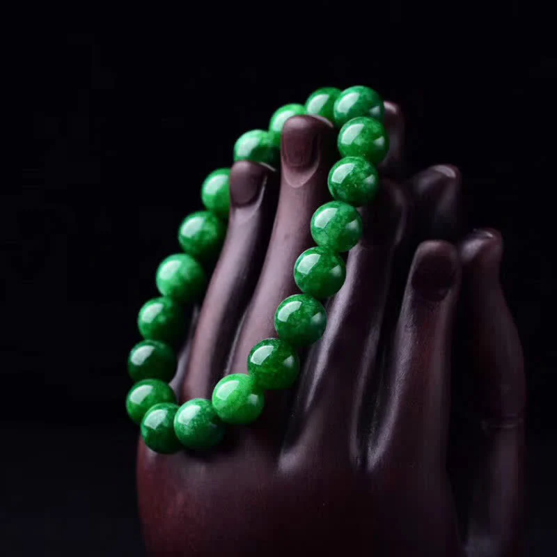 Braccialetto di perline di giada ciano Buddha Stones Calm Harmony - Image 2