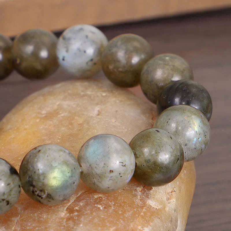 Braccialetto di perline di guarigione di supporto in pietra di luna e labradorite naturale Buddha Stones - Image 8