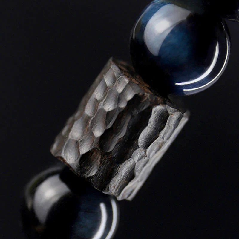 Braccialetto di perline di legno di ebano con occhio di tigre e Buddha Stones - Image 9
