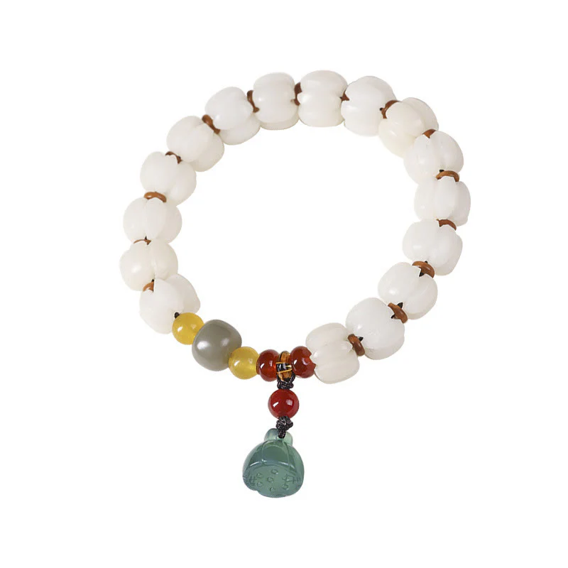 Braccialetto di perline di zucca incise con semi di Bodhi naturale, agata rossa, Bodhi Calm Harmony, Lotus - Image 18
