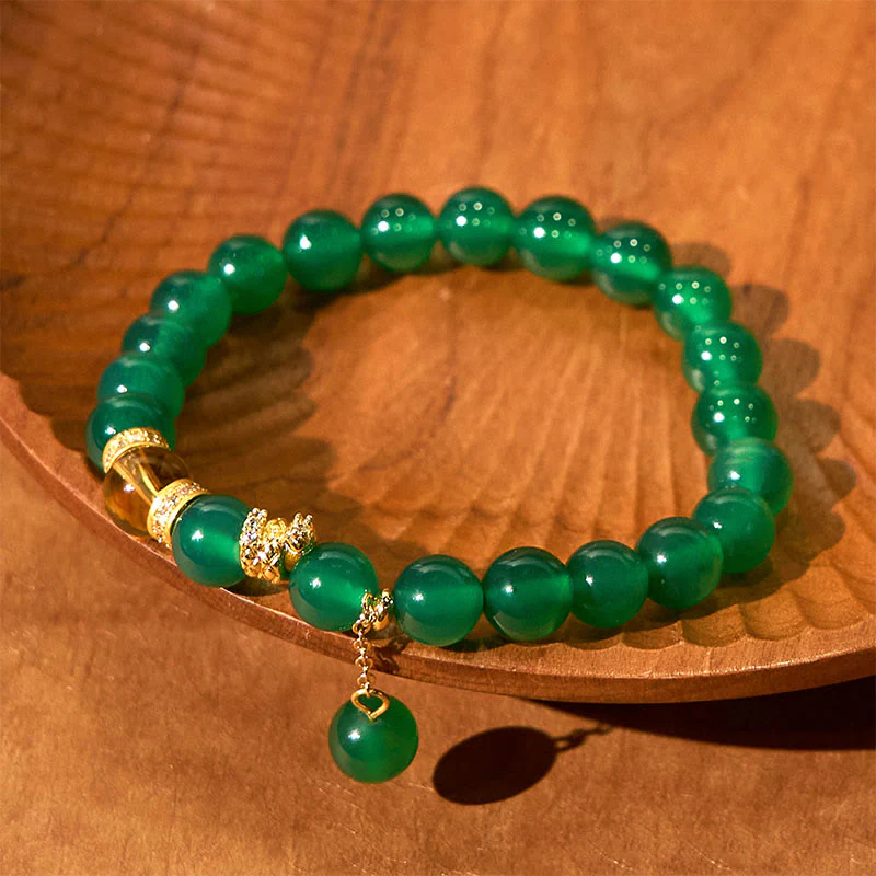 Braccialetto di potenza Buddha Stones Year of the Snake, agata verde e citrino - Image 3