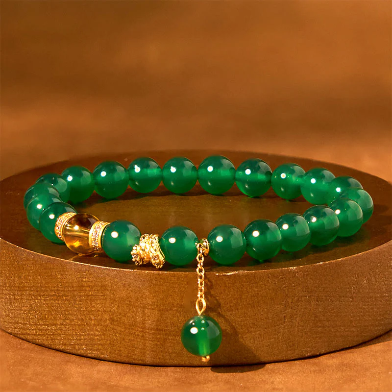 Braccialetto di potenza Buddha Stones Year of the Snake, agata verde e citrino - Image 4