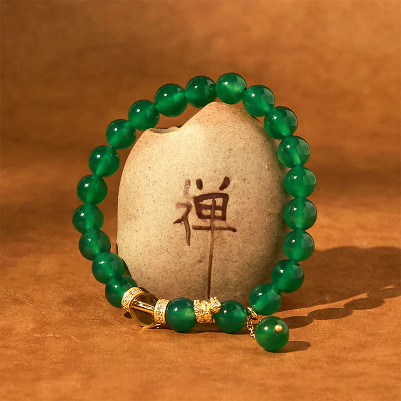 Braccialetto di potenza Buddha Stones Year of the Snake, agata verde e citrino - Image 5
