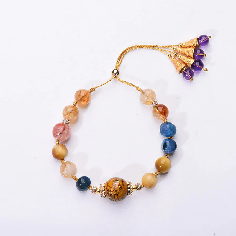 Braccialetto di potere con perline di lacca tibetana, Buddha Stones, vari cristalli intrecciati a mano - Image 10