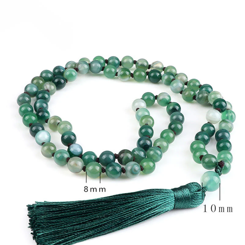 Braccialetto di protezione con Buddha Stones e nappa di malachite - Image 7