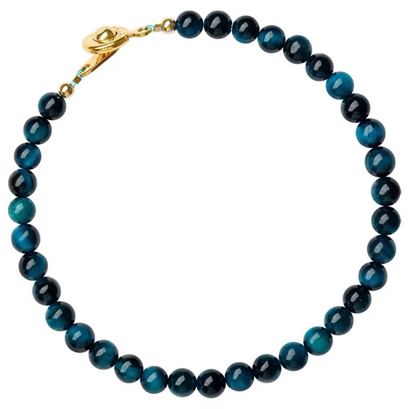 Braccialetto di protezione con catena in pietra naturale occhio di tigre blu Buddha Stones - Image 15