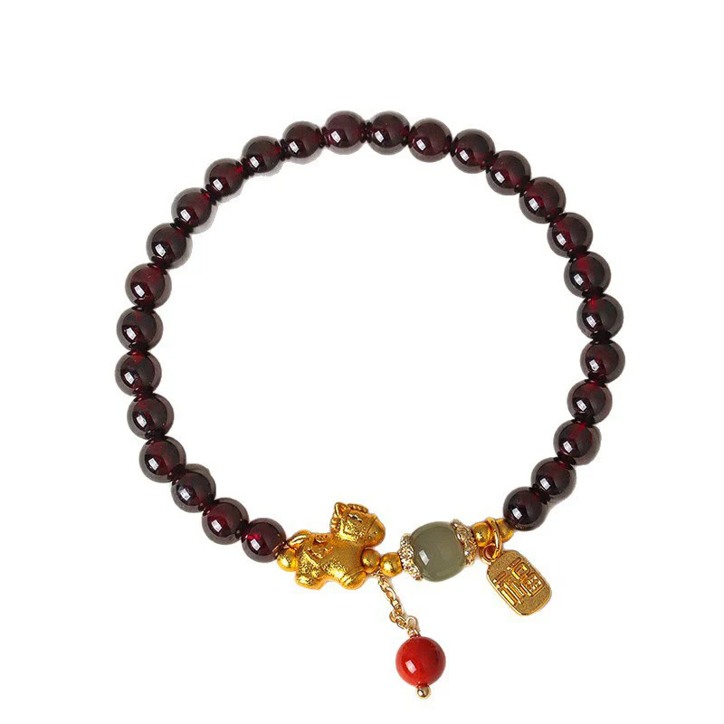 Braccialetto di protezione con ciondolo portafortuna e carattere Fu, anno del cavallo , Buddha Stones - Image 15