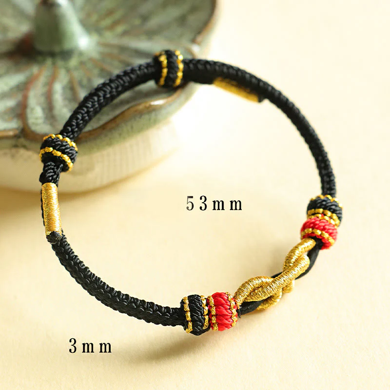 Braccialetto di protezione con corda intrecciata a forma di lingotto fatto a mano con Buddha Stones - Image 10