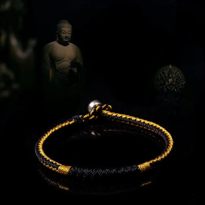 Braccialetto di protezione con corda portafortuna intrecciata fatta a mano in Buddha Stones tibetane - Image 7