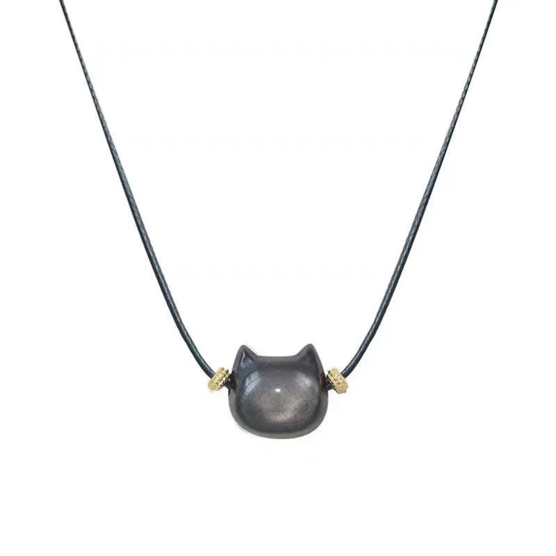 Braccialetto di protezione con gatto portafortuna e zampa adorabile , Buddha Stones, ossidiana lucida d'oro, ossidiana lucida d'argento - Image 42