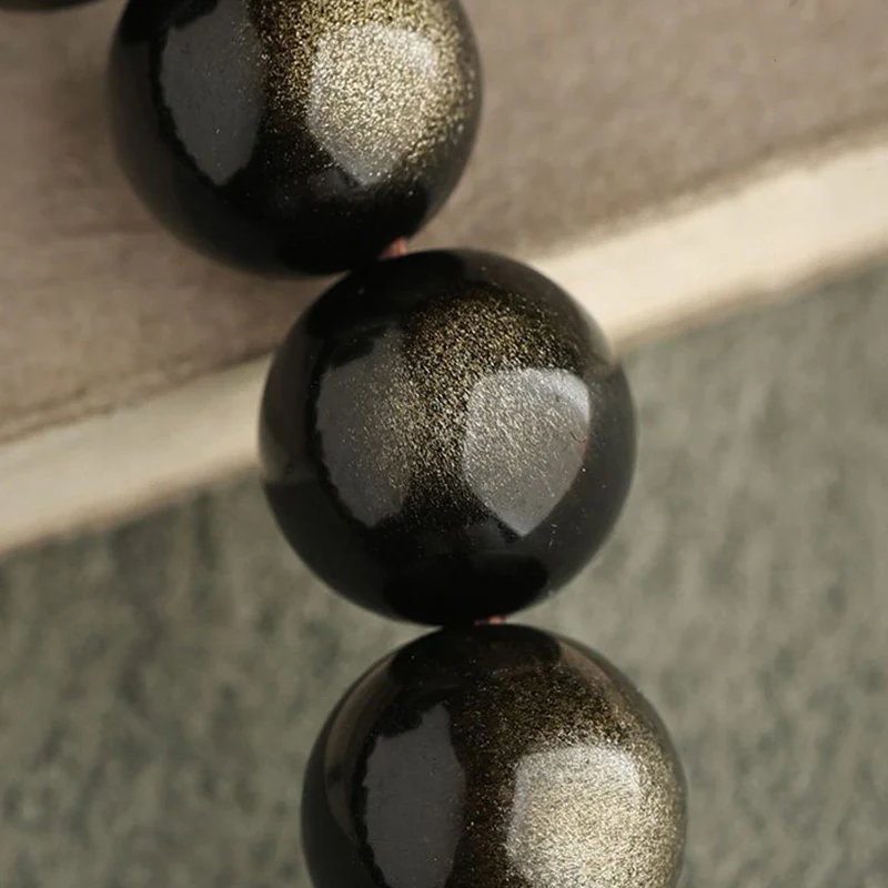 Braccialetto di protezione con gatto portafortuna e zampa adorabile , Buddha Stones, ossidiana lucida d'oro, ossidiana lucida d'argento - Image 8