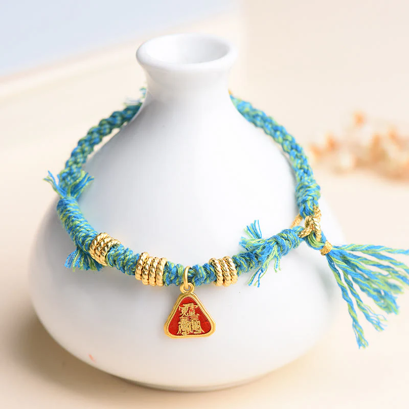 Braccialetto di protezione con nappa di fiori in corda tibetana con Buddha Stones , Zakiram, dea della ricchezza - Image 12