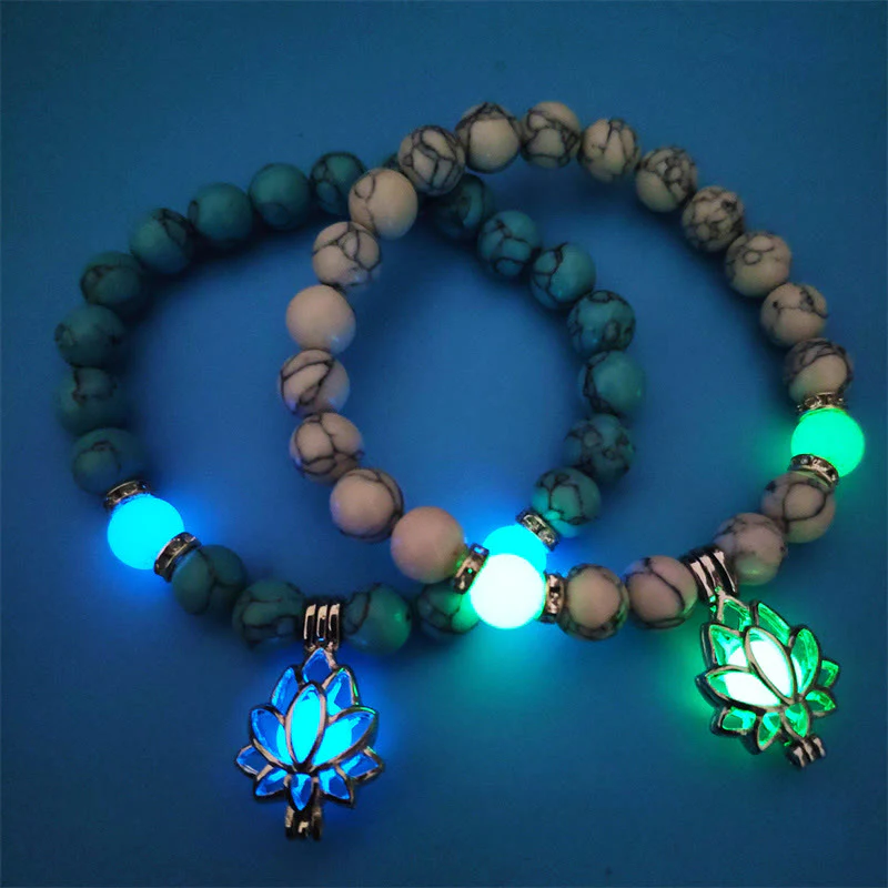 Braccialetto di protezione con perline luminose in pietra luminosa turchese tibetano Buddha Stones - Image 23