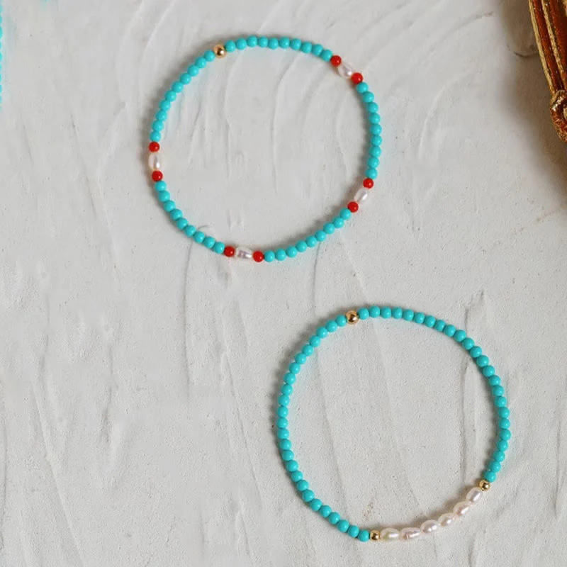 Braccialetto di protezione con piccole perle di agata rossa e turchese Buddha Stones - Image 18