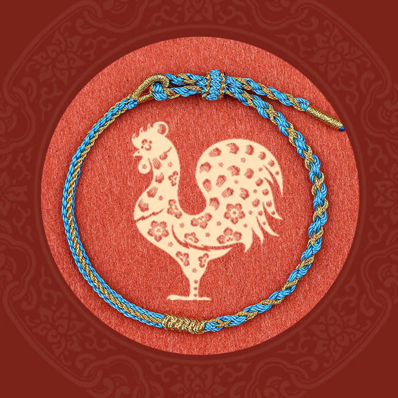 Braccialetto di protezione con treccia in corda, fatto a mano con Buddha Stones , zodiaco cinese, coniglio, gallo, topo, cavallo, drago - Image 11