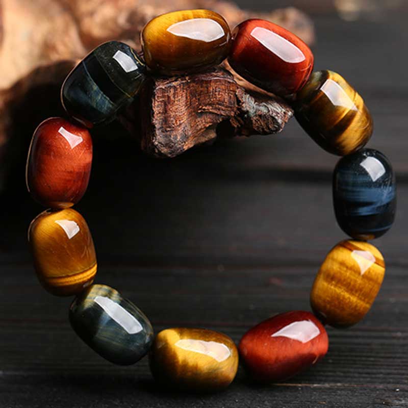 Braccialetto di protezione curativa naturale con occhio di tigre Buddha Stones
