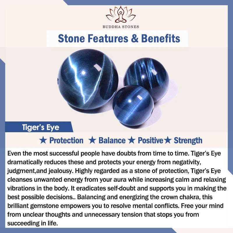 Braccialetto di protezione curativa naturale con occhio di tigre Buddha Stones - Image 11
