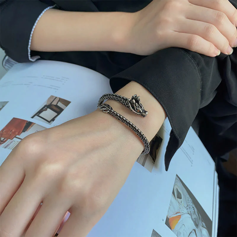 Braccialetto di protezione dalla fortuna con motivo a scaglie di drago Buddha Stones - Image 5