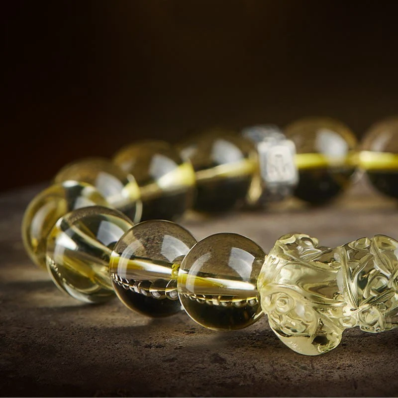 Braccialetto di protezione della prosperità con occhio di tigre PiXiu e citrino naturale Buddha Stones - Image 6
