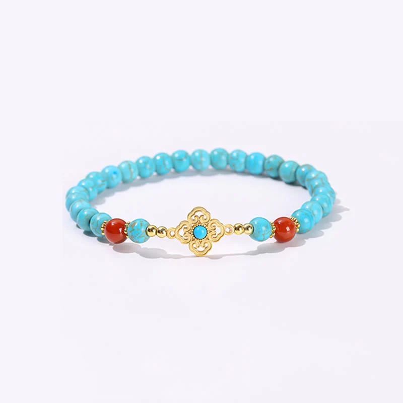 Braccialetto di protezione dell'equilibrio con perline turchesi Buddha Stones - Image 12