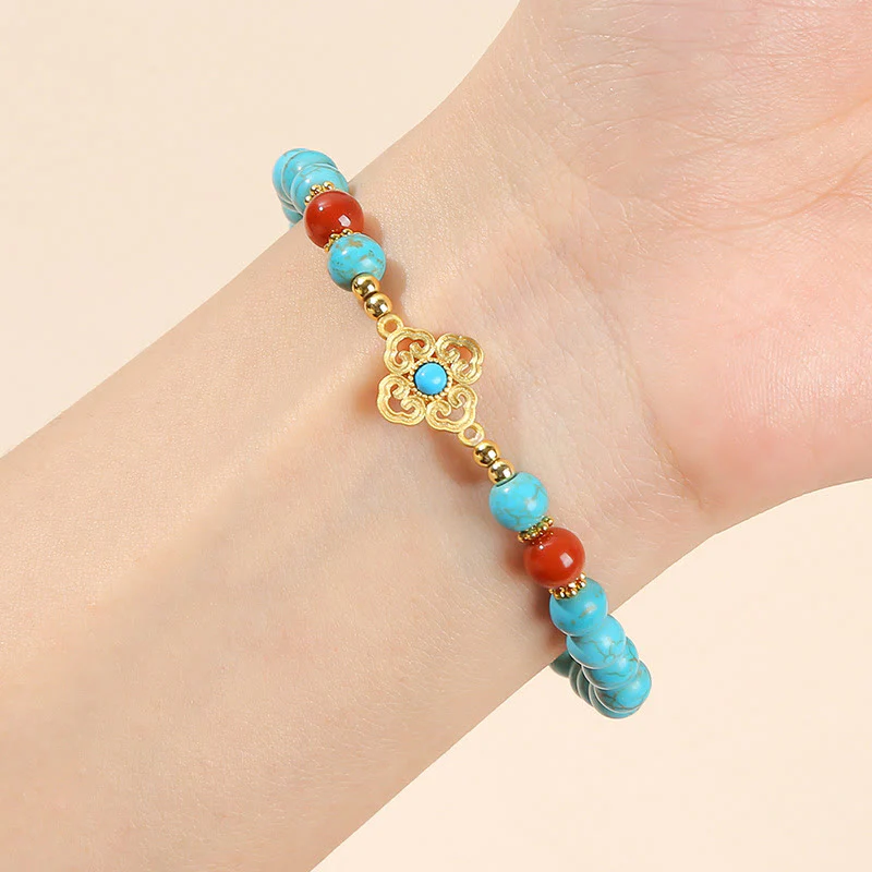 Braccialetto di protezione dell'equilibrio con perline turchesi Buddha Stones - Image 6