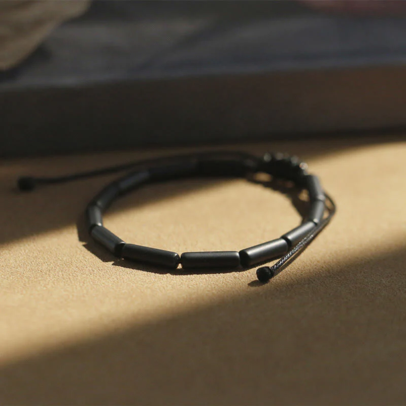 Braccialetto di protezione e supporto con perline di onice nero Buddha Stones - Image 2