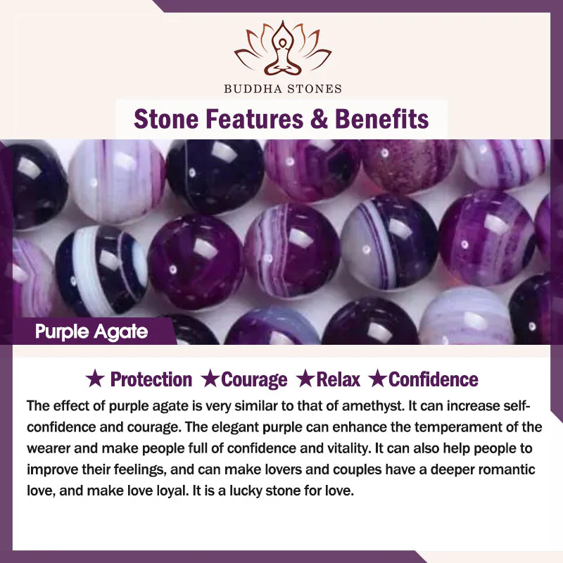 Braccialetto di protezione in agata viola Buddha Stones - Image 2