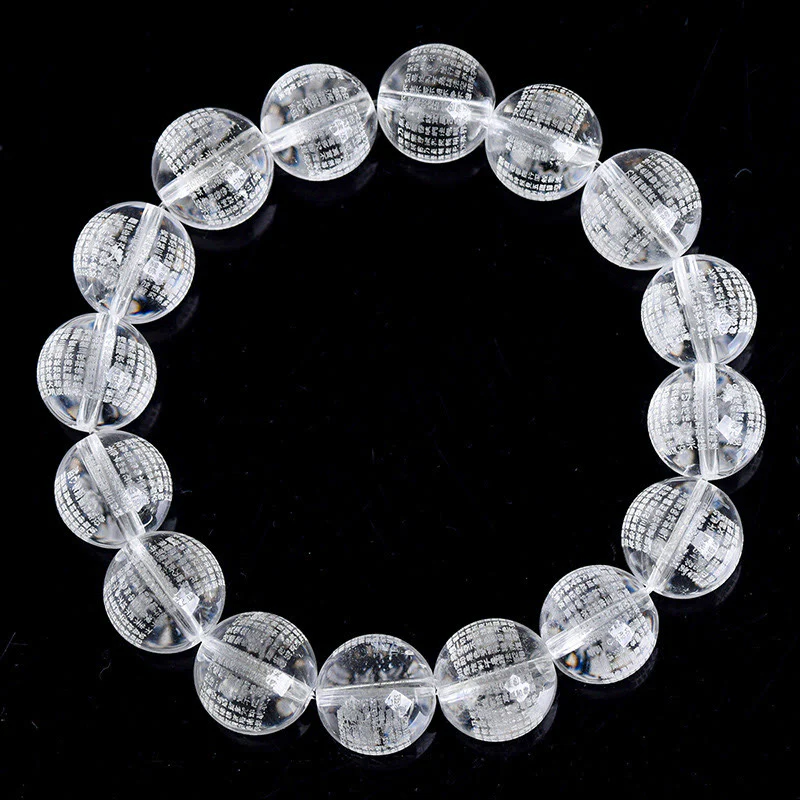 Braccialetto di protezione in cristallo bianco naturale Buddha Stones Heart Sutra - Image 4