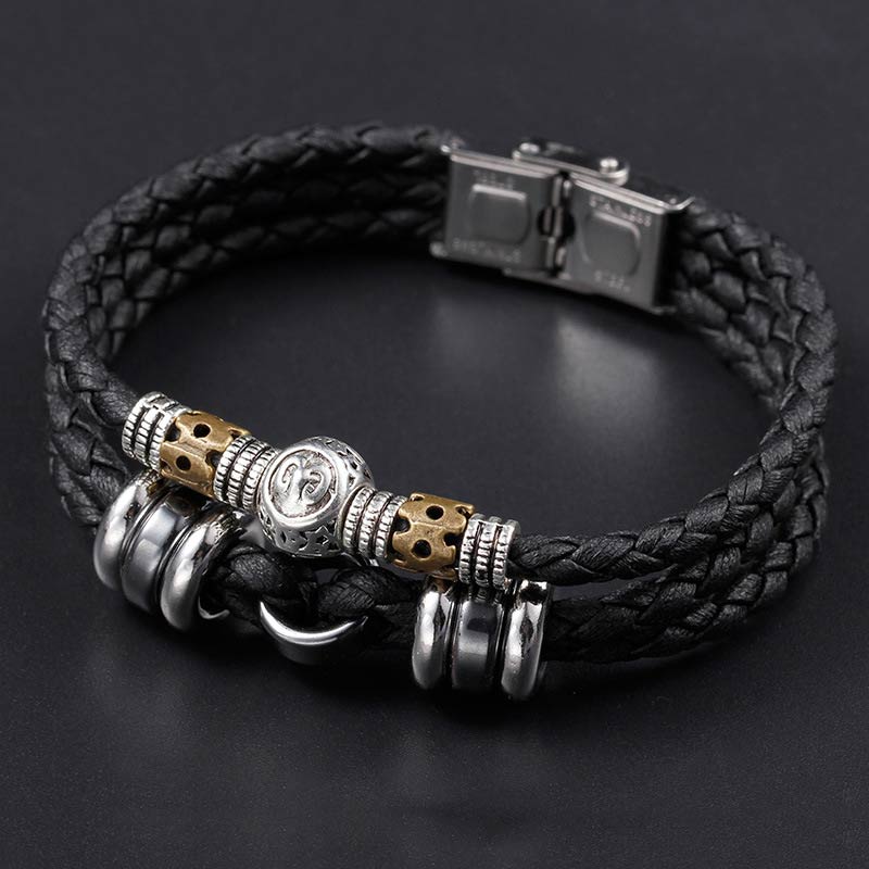Braccialetto di protezione in ematite con le 12 costellazioni dello zodiaco Buddha Stones
