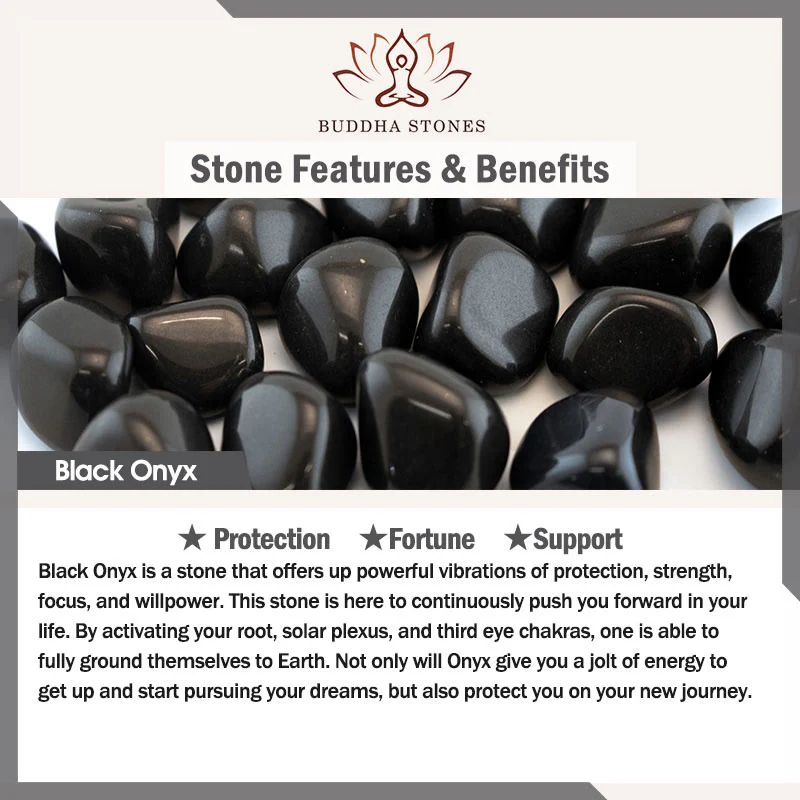 Braccialetto di protezione in ottone e rame con onice nero opaco Buddha Stones - Image 6