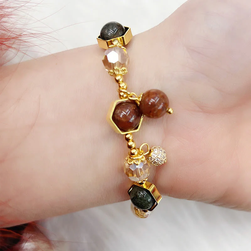 Braccialetto di protezione in quarzo rutilato colorato naturale Buddha Stones Ametista - Image 12