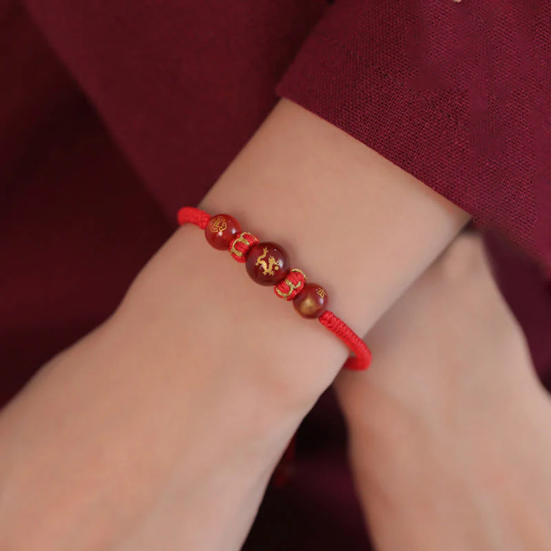 Braccialetto di protezione intrecciato con corda rossa in agata rossa fatto a mano con zodiaco cinese Buddha Stones - Image 17