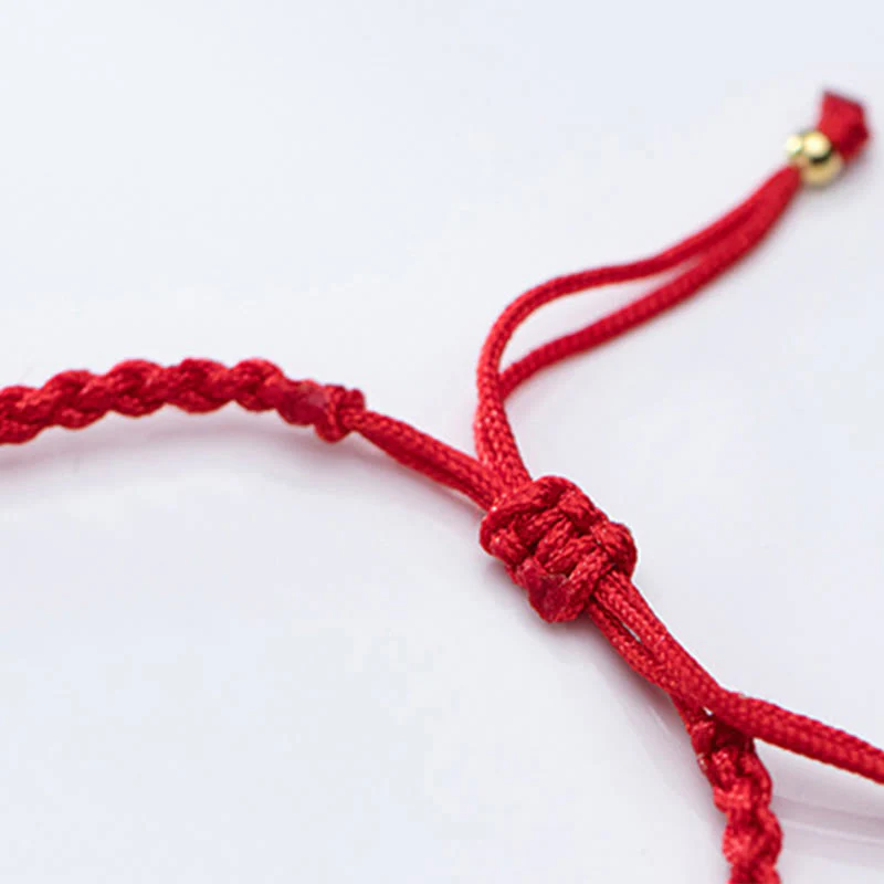 Braccialetto di protezione intrecciato con perline in argento sterling 925 placcato oro e cordino rosso Buddha Stones - Image 16