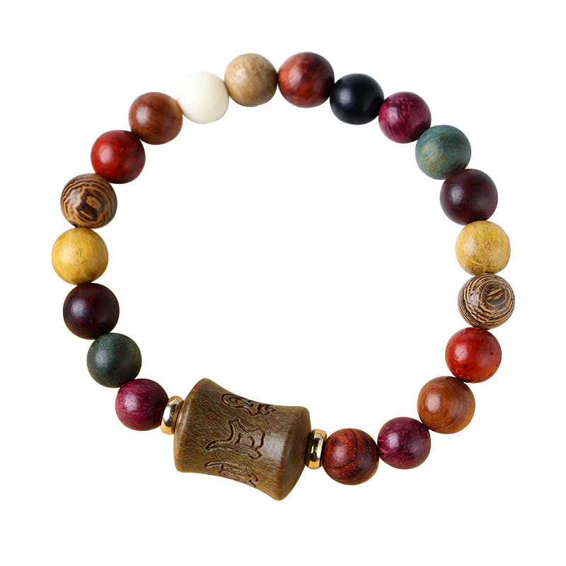 Braccialetto di protezione multicolore in legno di sandalo tibetano Om Mani Padme Hum - Image 14