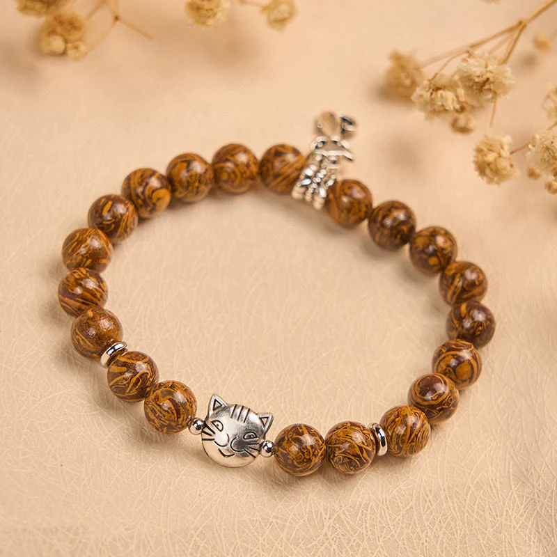 Braccialetto di protezione per la testa del gattino in pietra naturale Buddha Stones - Image 2