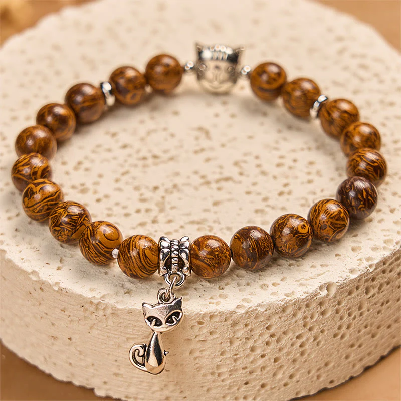 Braccialetto di protezione per la testa del gattino in pietra naturale Buddha Stones - Image 3
