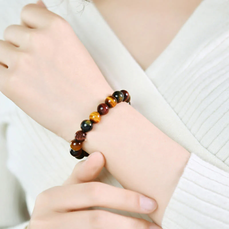 Braccialetto di protezione positiva con occhio di tigre naturale Buddha Stones - Image 13