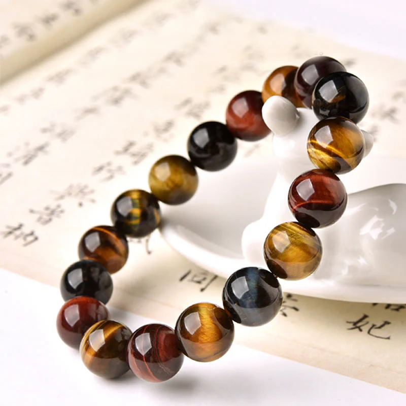 Braccialetto di protezione positiva con occhio di tigre naturale Buddha Stones - Image 5