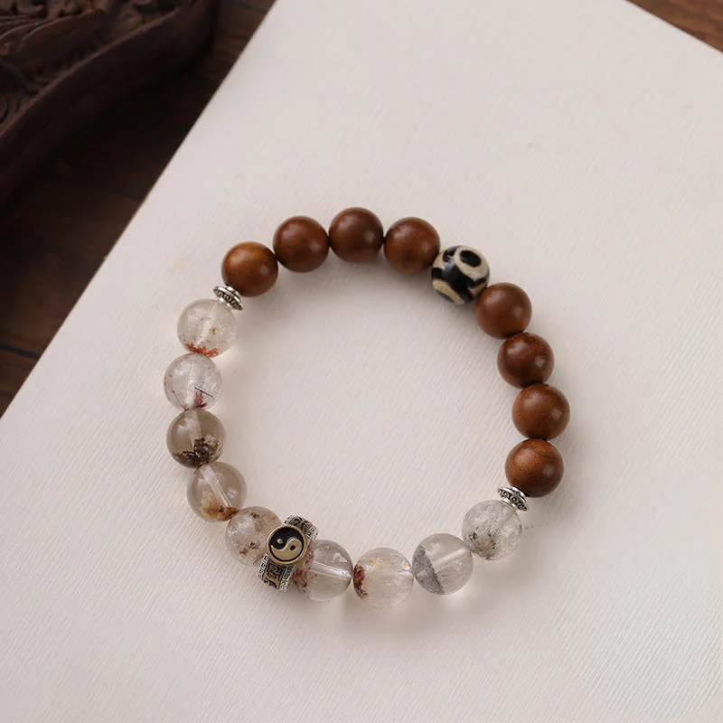 Braccialetto di protezione Yin Yang fantasma rosso Buddha Stones Lightning Struck Wood - Image 9