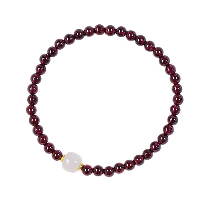 Braccialetto di purificazione con perline di giada granata naturale Buddha Stones - Image 10