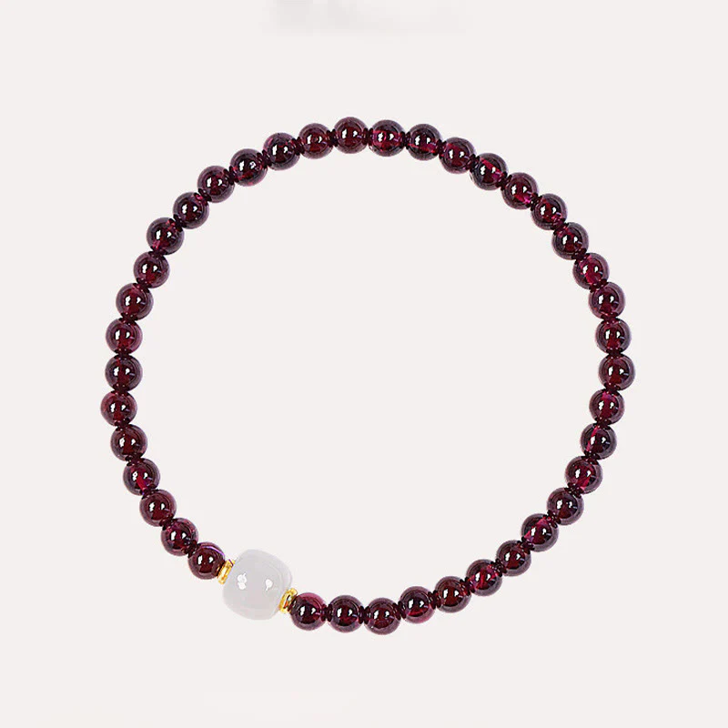 Braccialetto di purificazione con perline di giada granata naturale Buddha Stones - Image 9