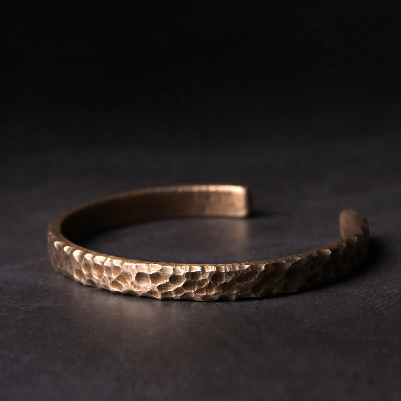Braccialetto di rame con design semplice Buddha Stones Wealth