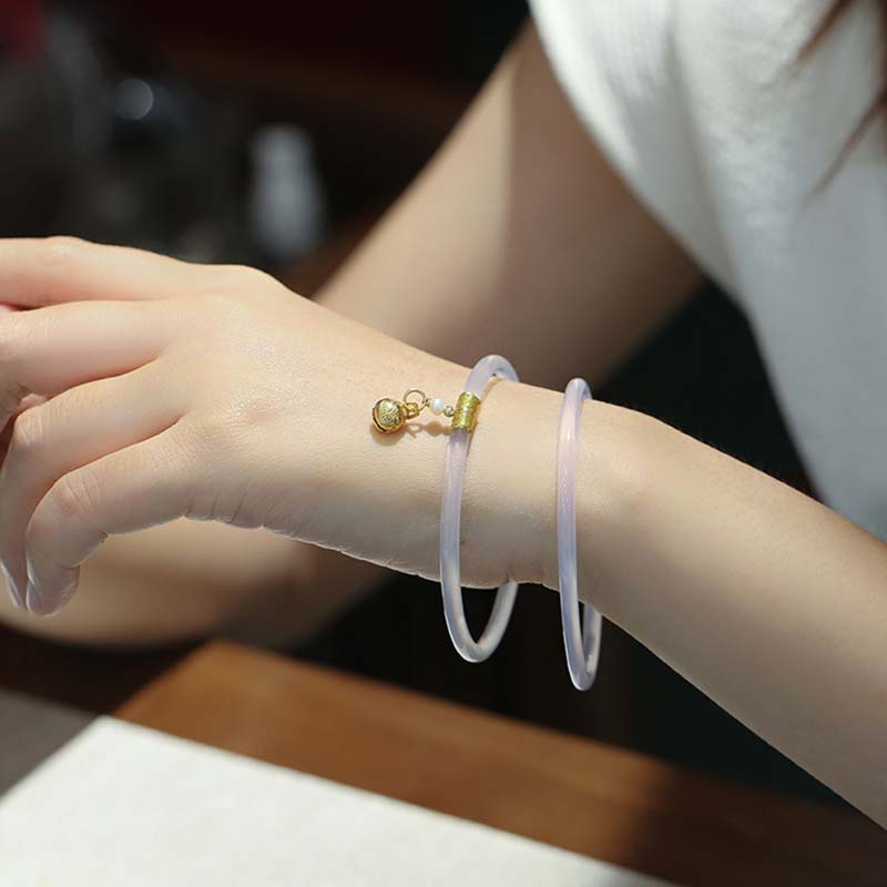 Braccialetto di successo in giada bianca ciano naturale Buddha Stones - Image 10